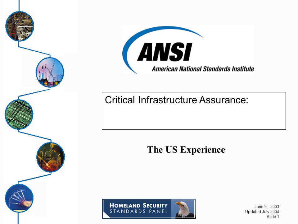 June 9, 2003 Updated July 2004 Slide 1 Critical Infrastructure Assurance: The US Experience