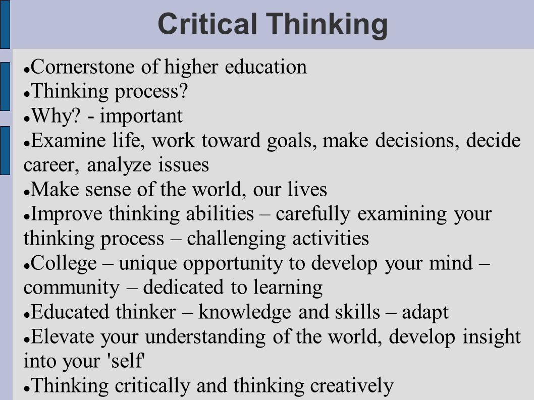 what is the importance of critical thinking in education what is the importance of critical thinking in education