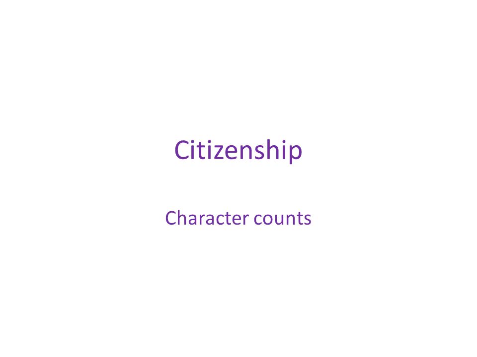Citizenship Character counts