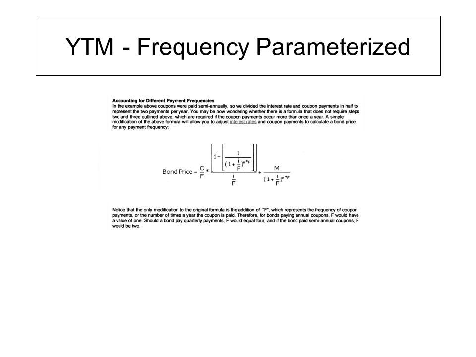 Yield To Maturity Equation Talkchannels Ytm Frequency Parameterized Pricing A Zero Ppt
