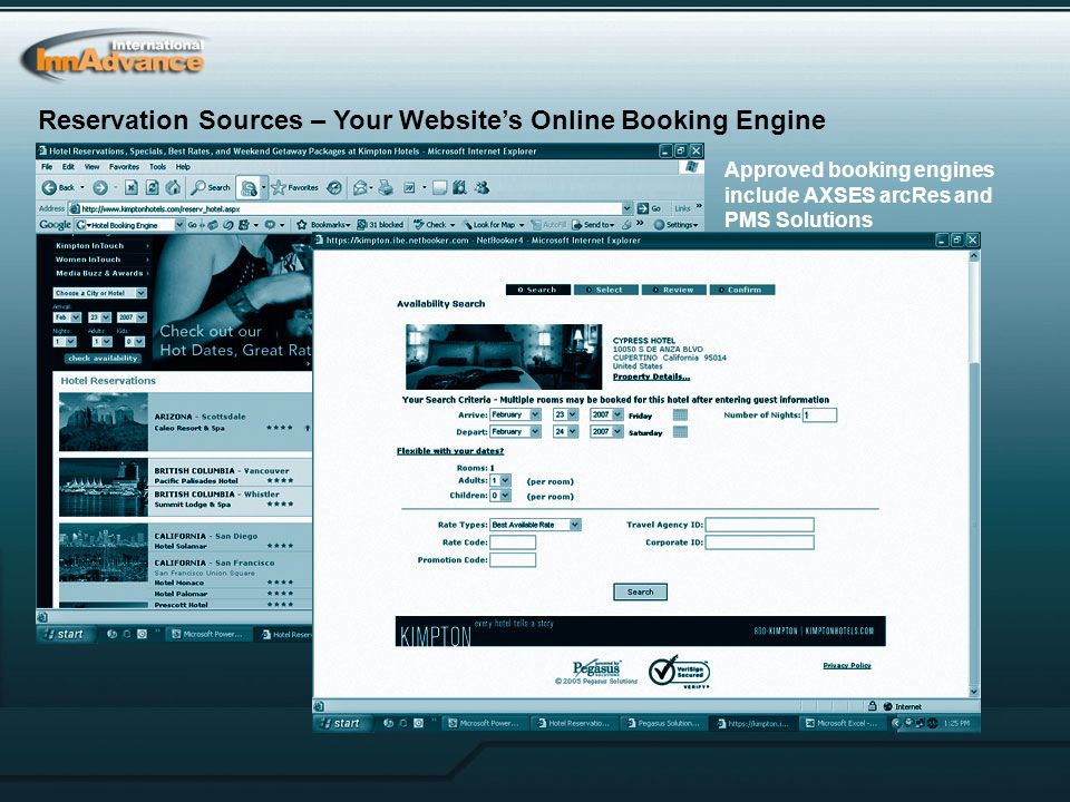 Reservation Sources – Your Website’s Online Booking Engine Approved booking engines include AXSES arcRes and PMS Solutions