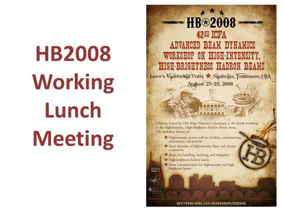 HB2008 Working Lunch Meeting