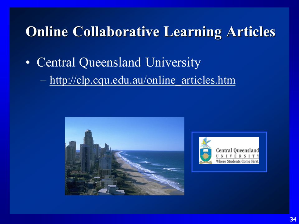 34 Online Collaborative Learning Articles Central Queensland University –