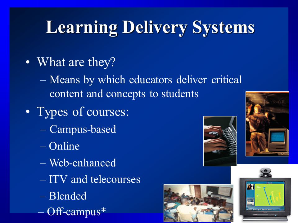 4 Learning Delivery Systems What are they.