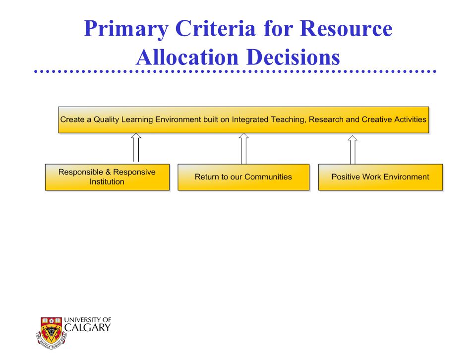 Primary Criteria for Resource Allocation Decisions