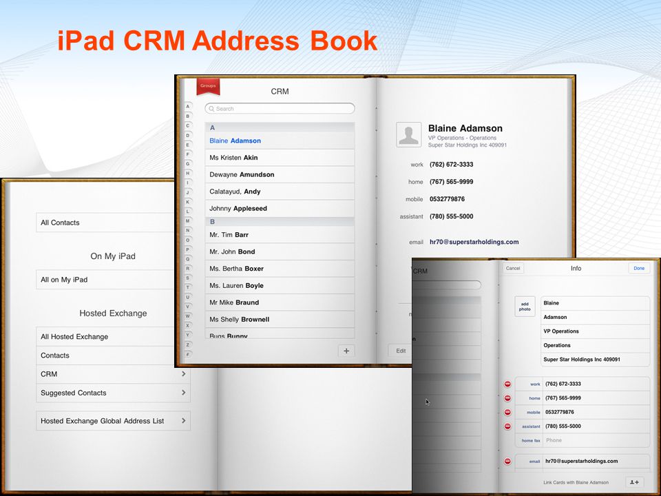 iPad CRM Address Book