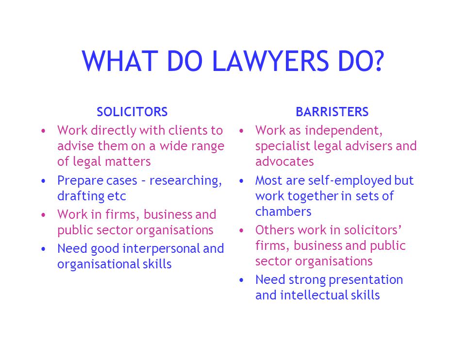 WHAT DO LAWYERS DO.