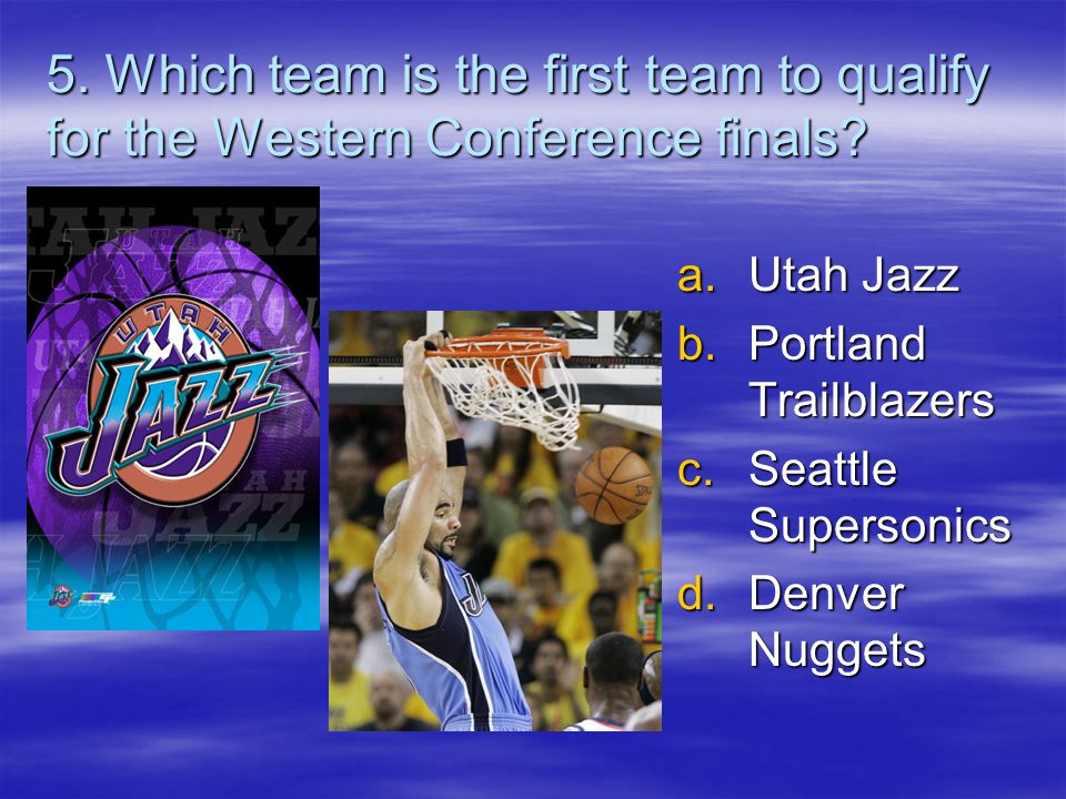 5. Which team is the first team to qualify for the Western Conference finals.