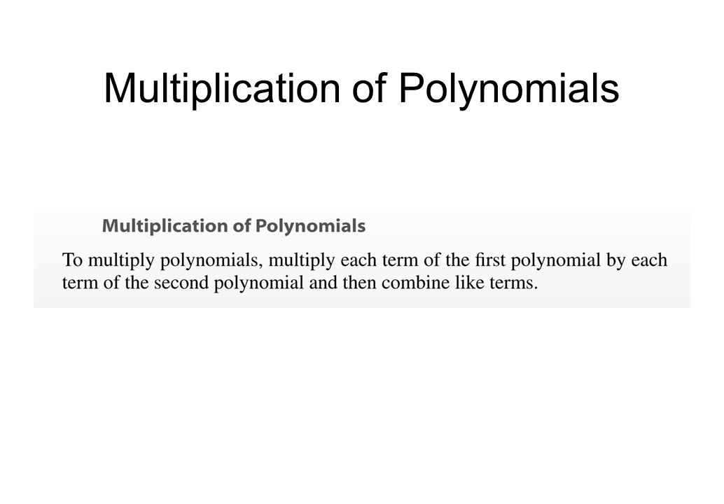 Multiplication of Polynomials