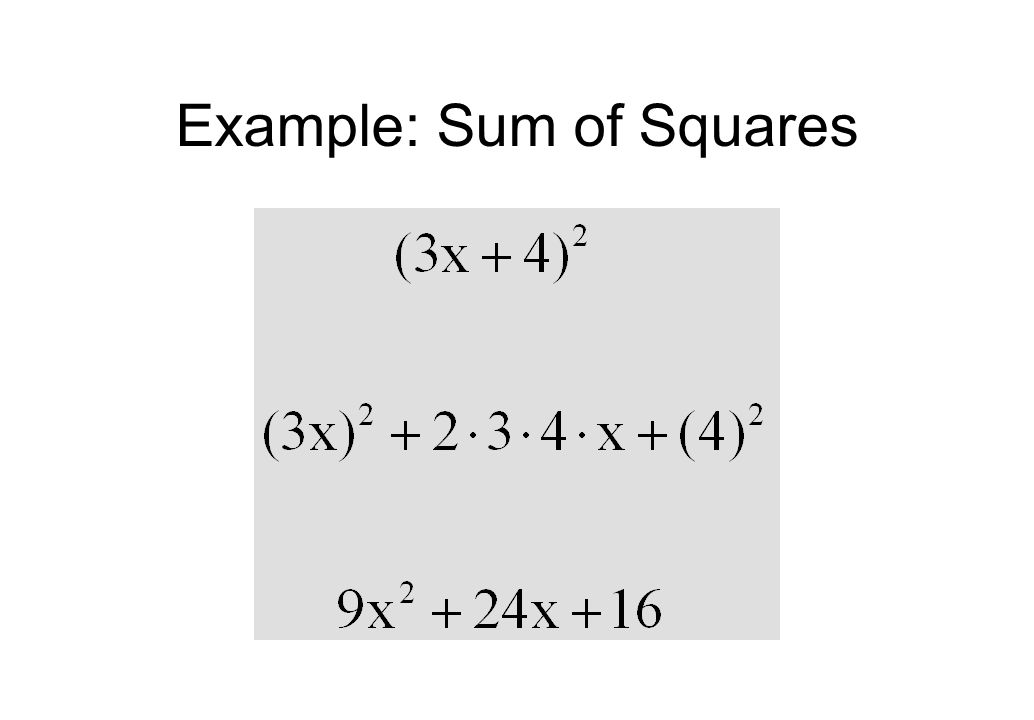 Example: Sum of Squares