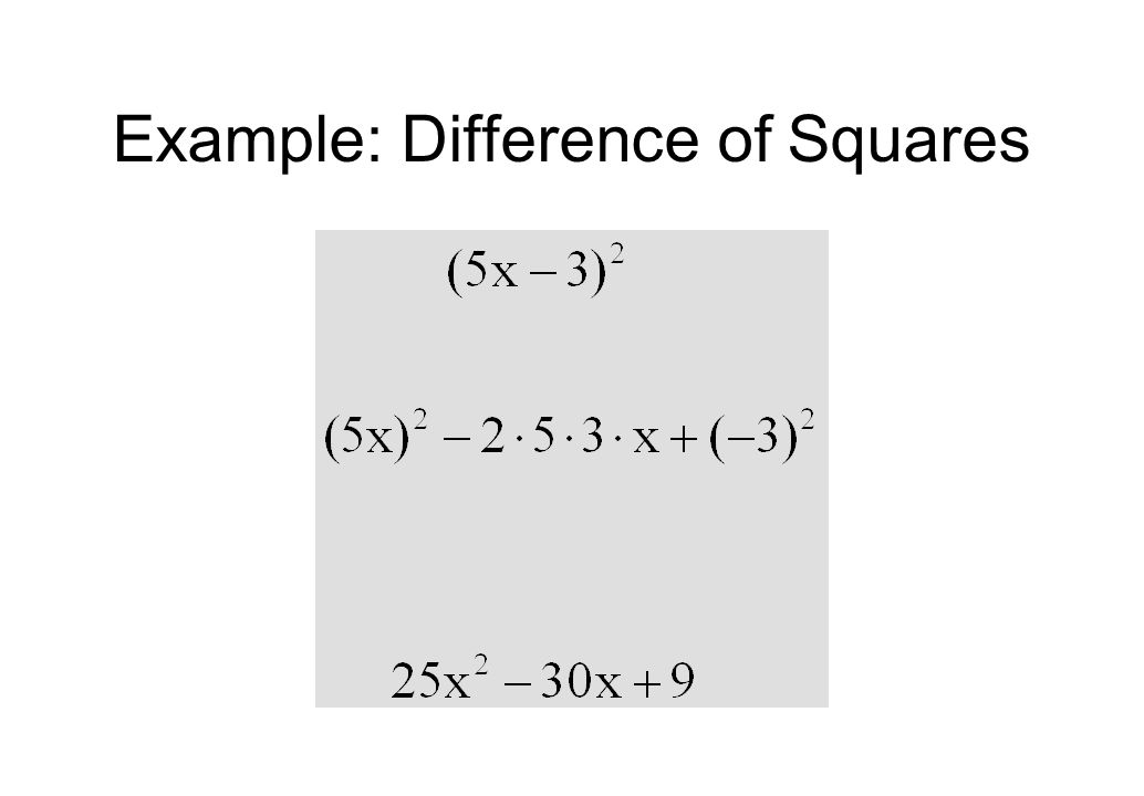 Example: Difference of Squares