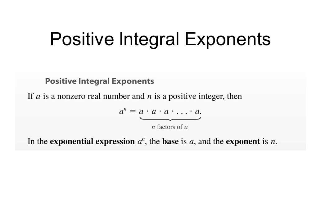 Positive Integral Exponents