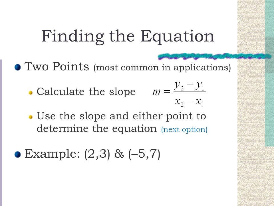 Linear Equation Slope Calculator Talkchannels Mth 070 Elementary Algebra Section 3 4 Determining The Equation Of