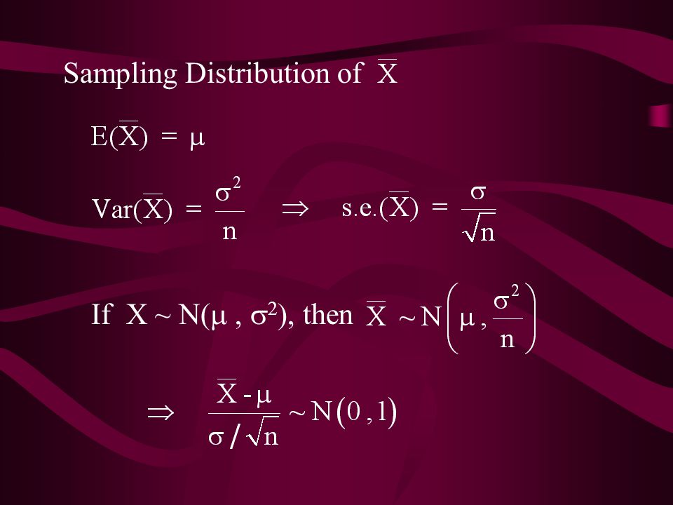 Sampling Distribution of If X ~ N( ,  2 ), then