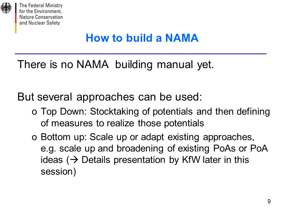 9 How to build a NAMA There is no NAMA building manual yet.