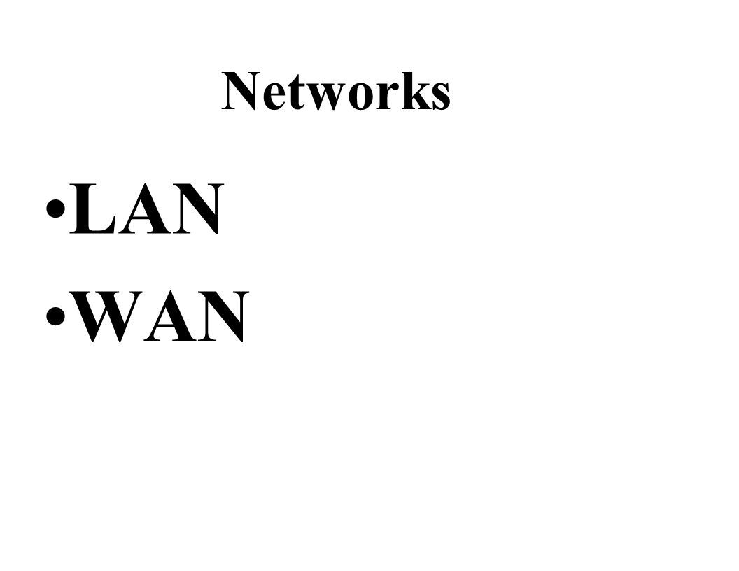 Networks LAN WAN