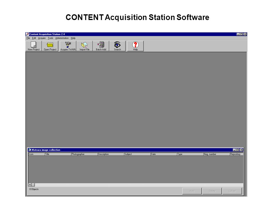 CONTENT Acquisition Station Software