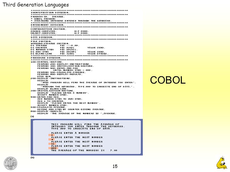 15 COBOL Third Generation Languages