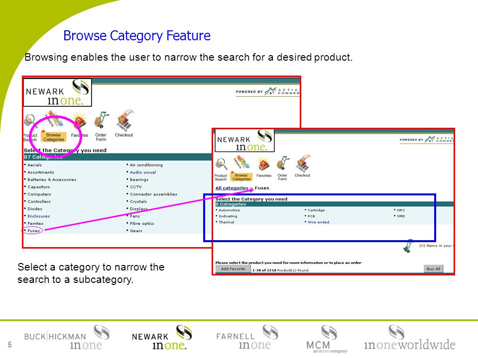 5 Browsing enables the user to narrow the search for a desired product.