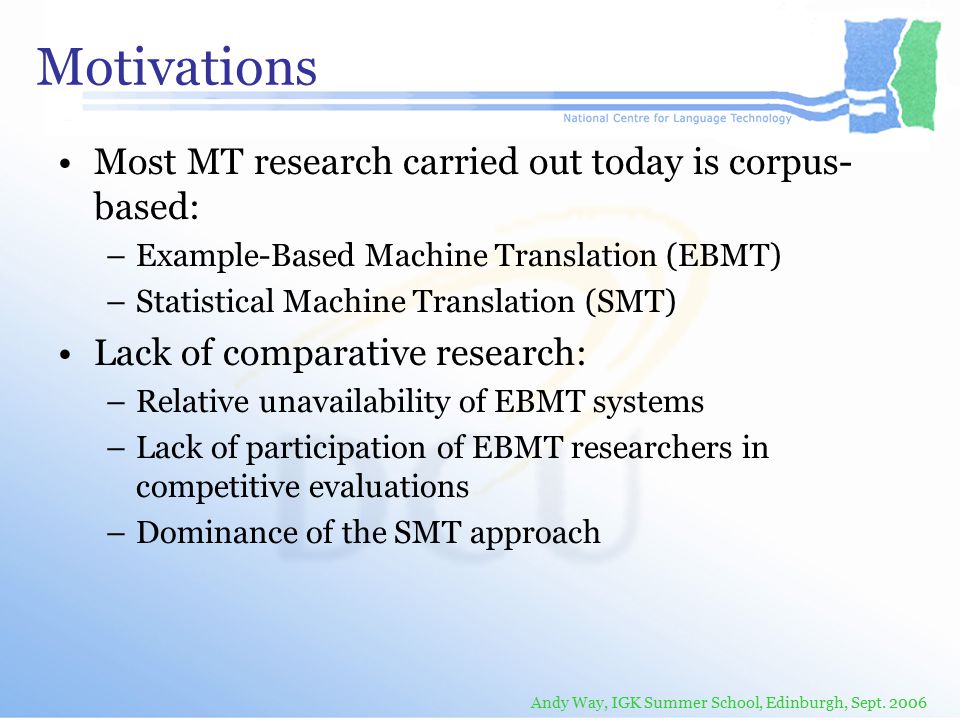 statistical machine translation smt basic