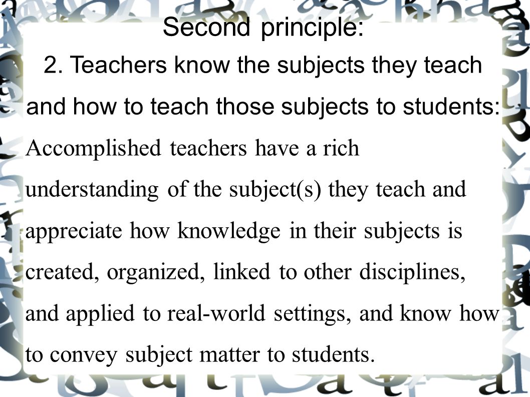 Second principle: 2.