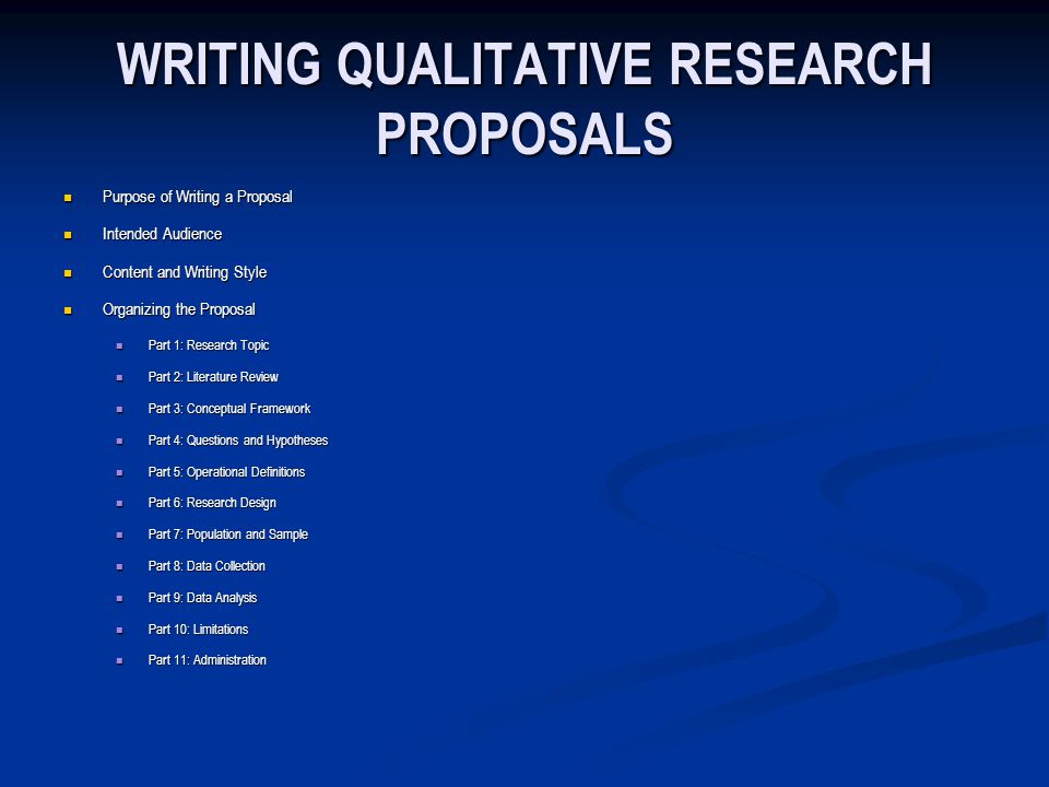 Qualitative research proposals