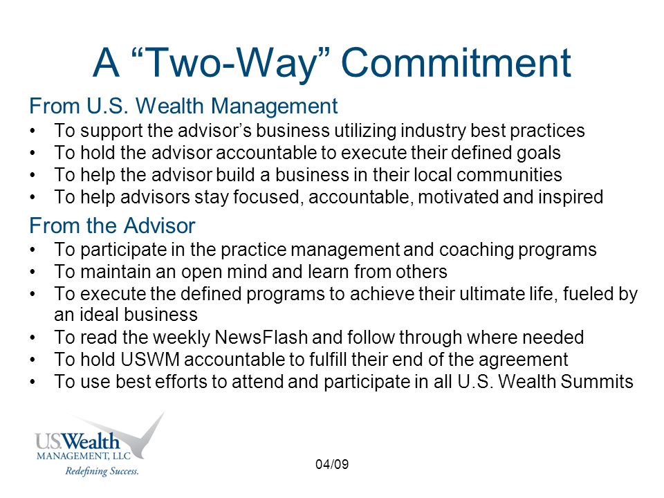 04/09 A Two-Way Commitment From U.S.