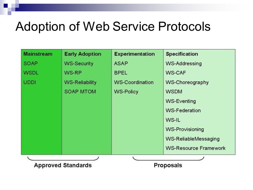 Adoption of Web Service Protocols