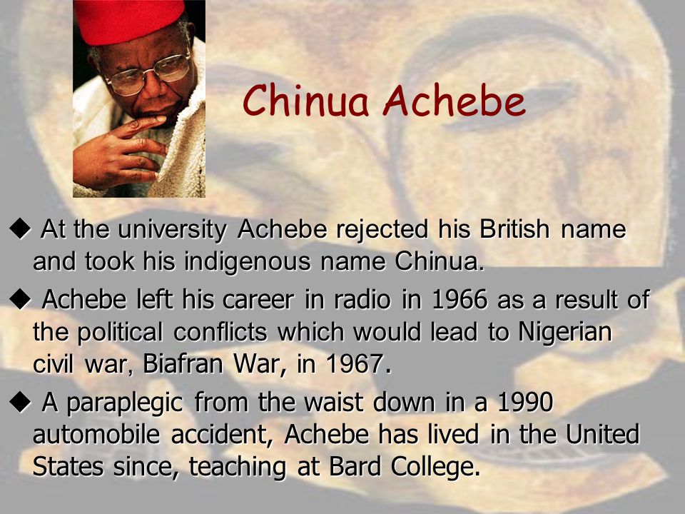 essay by chinua achebe Chinua achebe research papers look at the biography of the famous african author and the novel things fall apart literature reports and custom research papers. essay by chinua achebe Chinua achebe research papers look at the biography of the famous african author and the novel things fall apart literature reports and custom research papers.