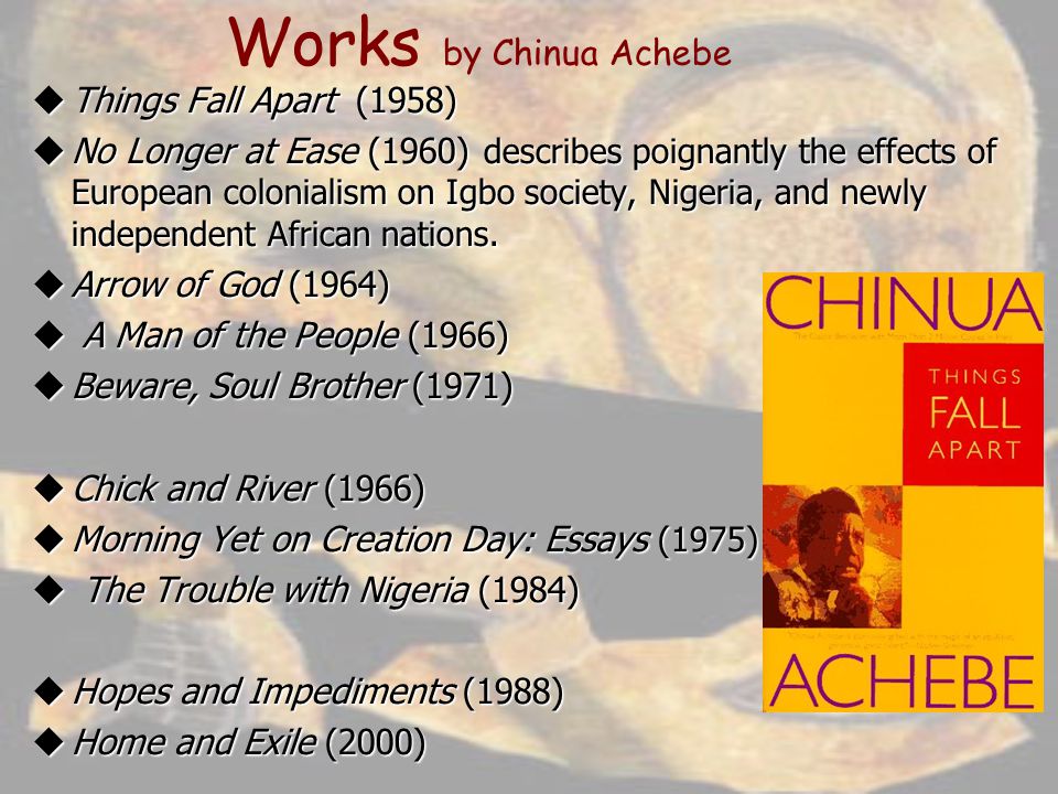 chinua achebe isu handout I have created 10 literacy/learning stations for the novel things fall apart by chinua achebe things fall apart {lesson plans & handouts only. chinua achebe isu handout I have created 10 literacy/learning stations for the novel things fall apart by chinua achebe things fall apart {lesson plans & handouts only.