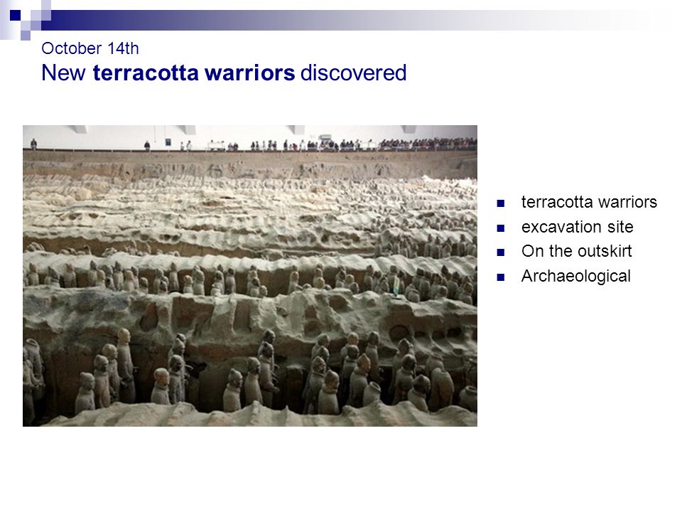 terracotta warriors excavation site On the outskirt Archaeological October 14th New terracotta warriors discovered