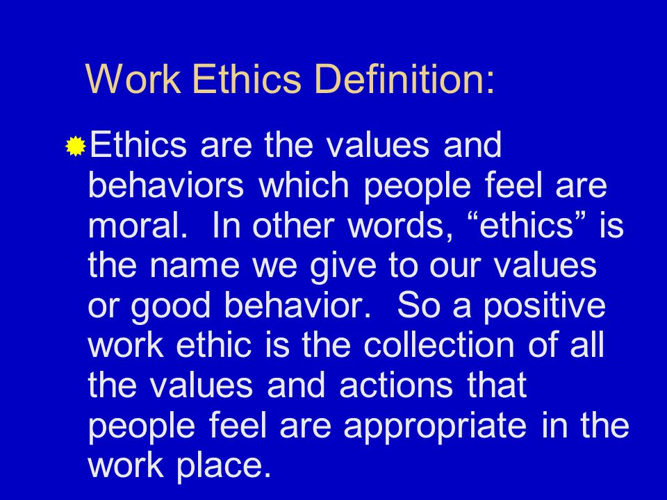 words to describe work ethic