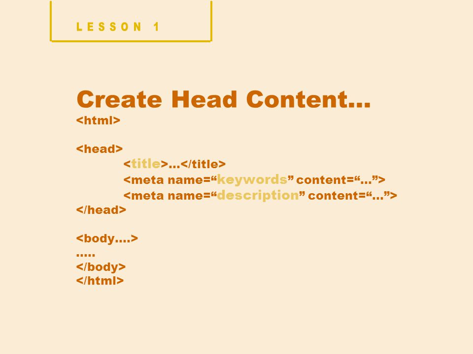 Create Head Content… … …..