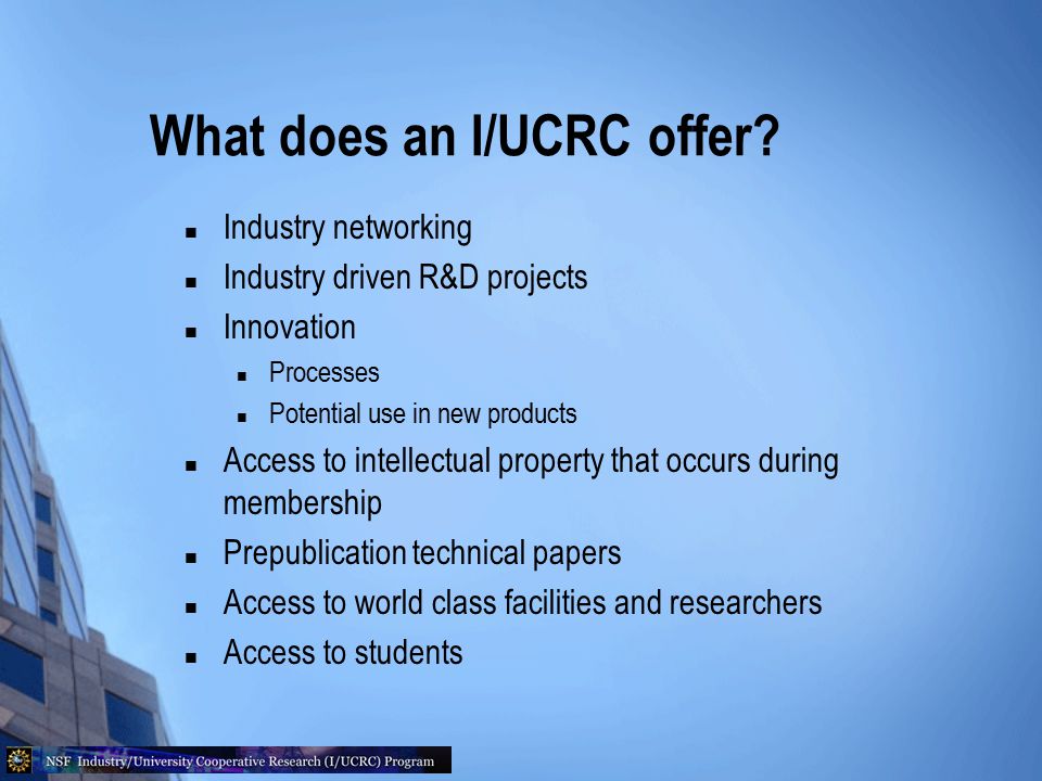 Industry University Cooperative Research Program
