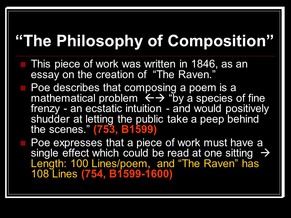 the philosophy of composition The philosophy of composition has 9 ratings and 1 review: published january 1st 1977 by university of chicago press, 200 pages, hardcover. the philosophy of composition The philosophy of composition has 9 ratings and 1 review: published january 1st 1977 by university of chicago press, 200 pages, hardcover.