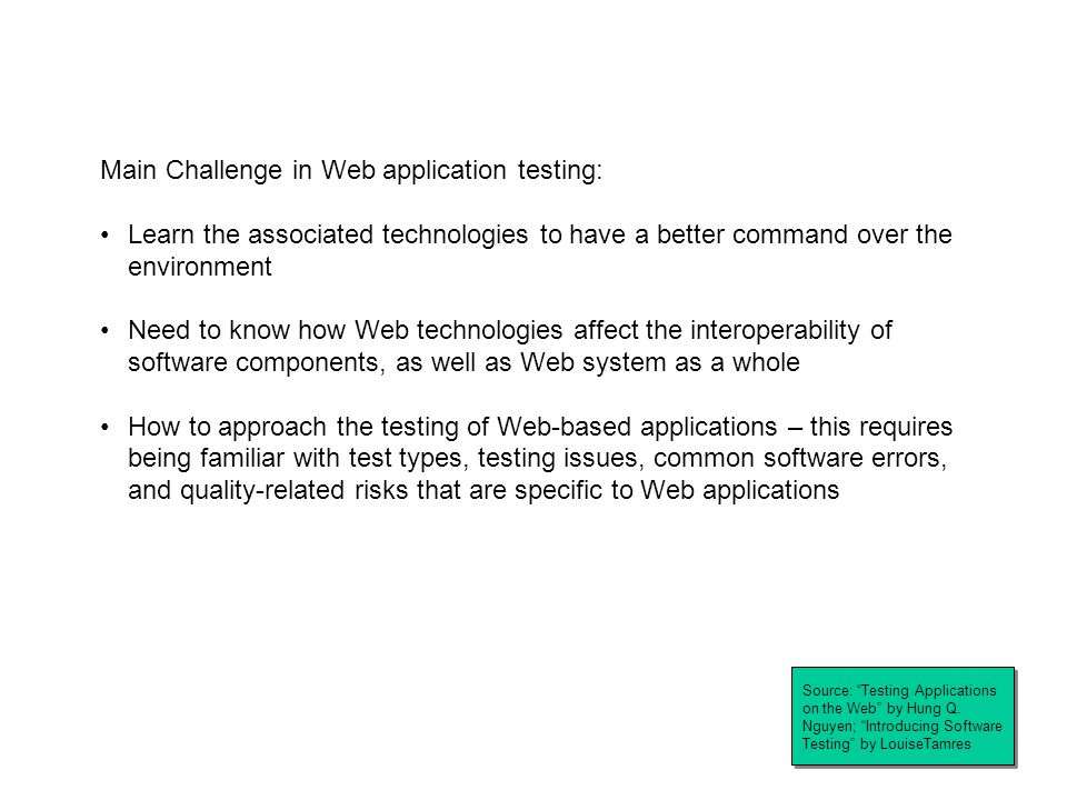 testing web based applications testing web based applications