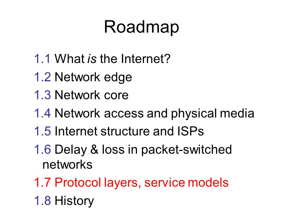 Roadmap 1.1 What is the Internet.
