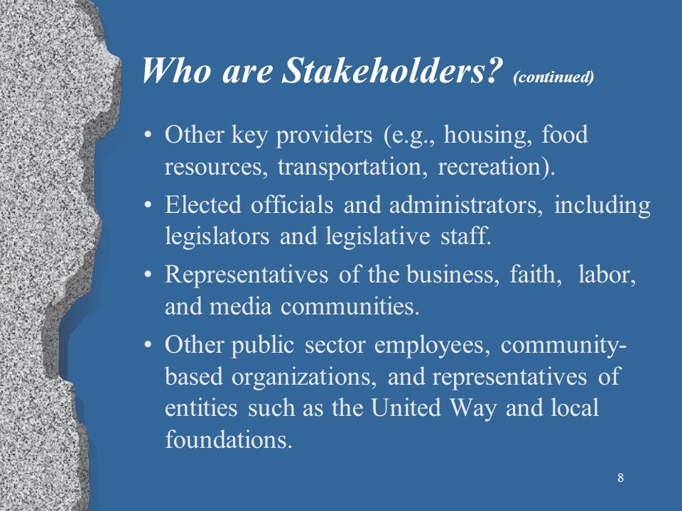 8 Who are Stakeholders.