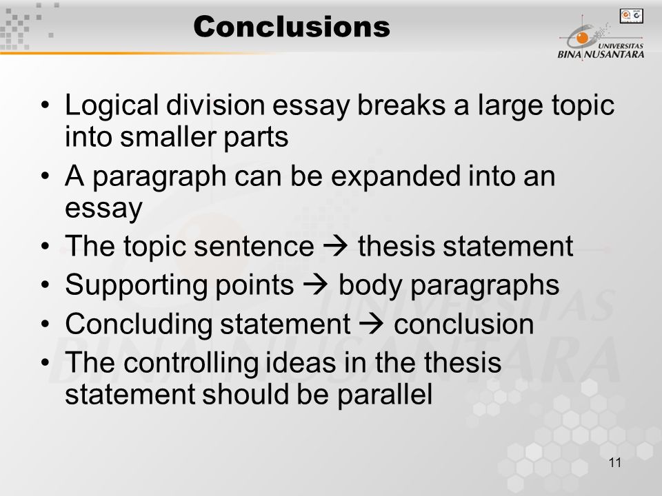 Topic for division essay