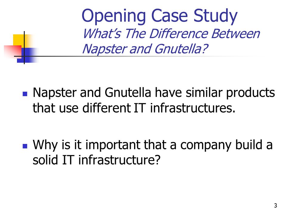3 Opening Case Study What’s The Difference Between Napster and Gnutella.