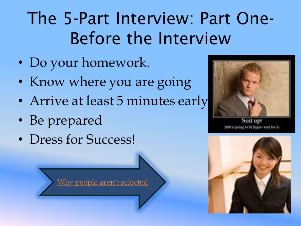 The 5-Part Interview: Part One- Before the Interview Do your homework.