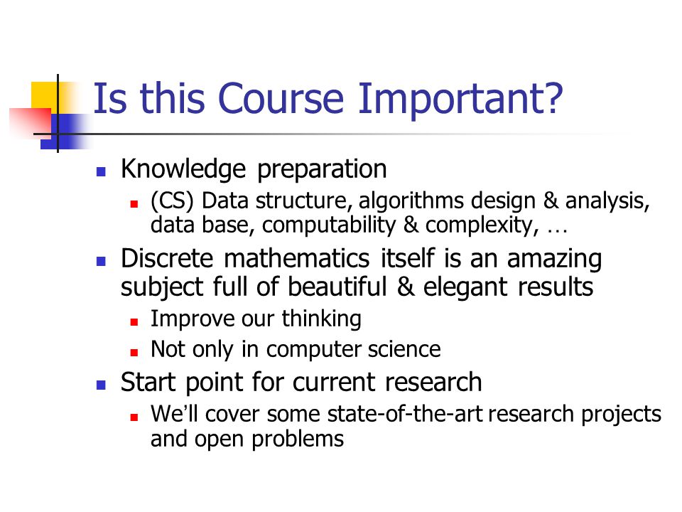 Is this Course Important.