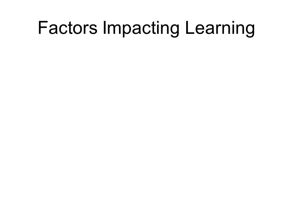 Factors Impacting Learning