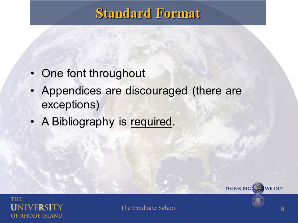 Standard font for phd thesis