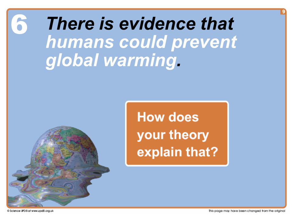 There is evidence that humans could prevent global warming. 9 6