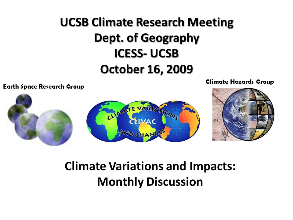 UCSB Climate Research Meeting Dept.