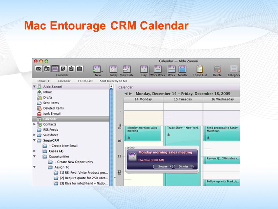 Mac Entourage CRM Calendar