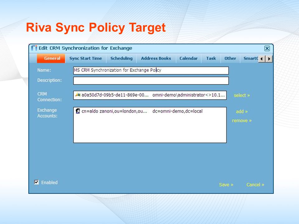 Riva Sync Policy Target