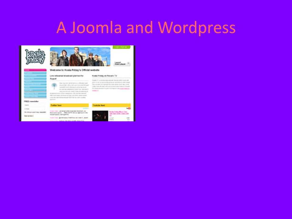 A Joomla and Wordpress