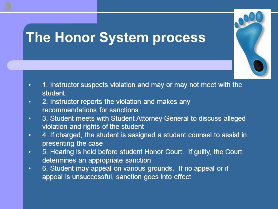 The Honor System process 1.